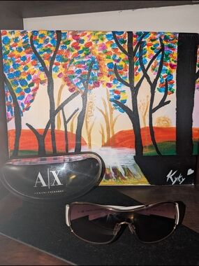 Armani Exchange Sunglasses in Black with Gold Accents